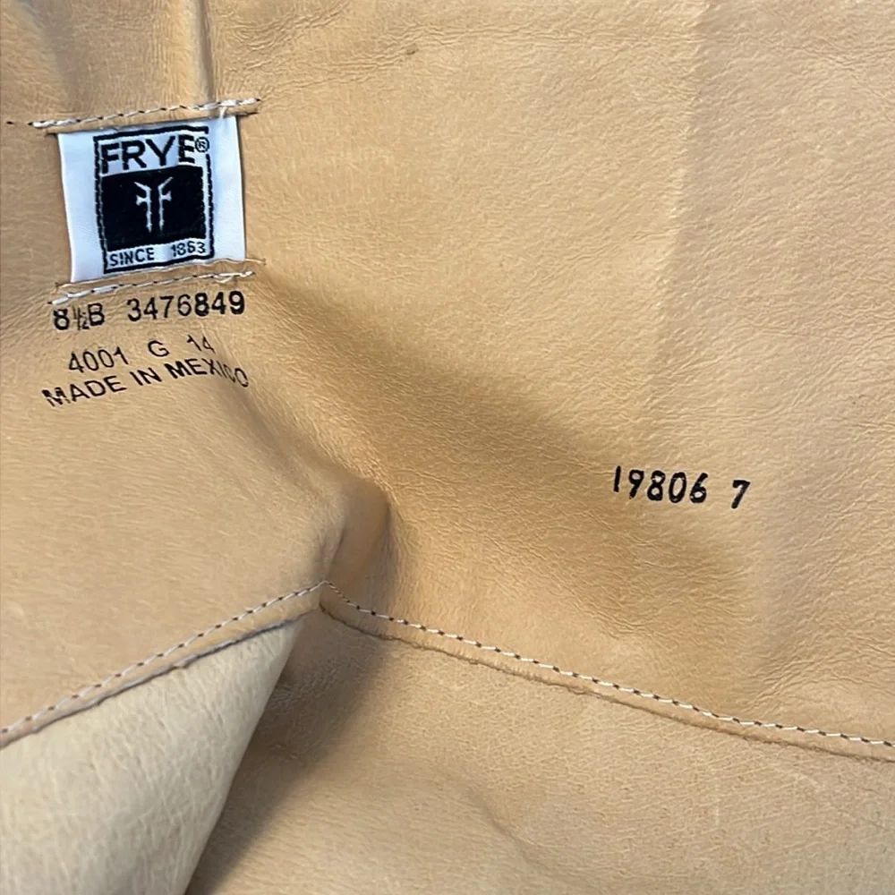 Frye Phillip Harness Tall Leather Riding Boots Gray 3476849 Womens Size 8.5 B - Picture 16 of 16